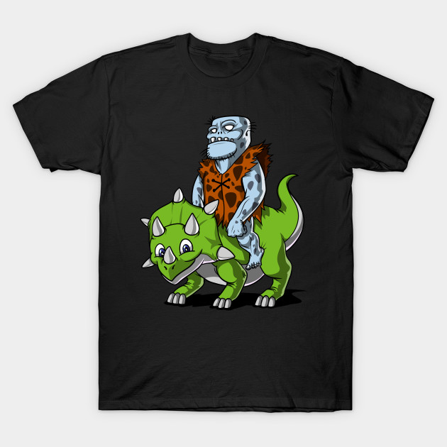 Zombie Riding Triceratops Dinosaur Funny
